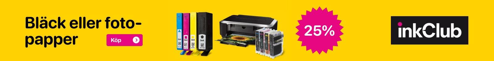 Deal fr&aring;n inkClub: Prova bl&auml;ck &amp; fotopapper f&ouml;r 1 kr