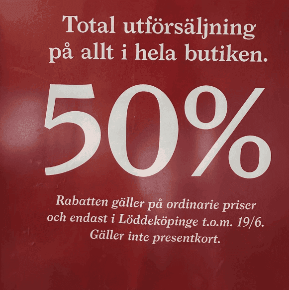 50 % på allt hos Blomsterlandet Löddeköpinge
