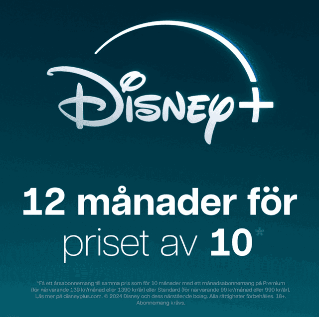 12 månader för priset av 10 hos Disney+