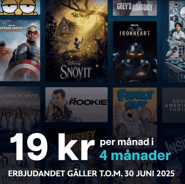 Titta på Disney+ för 19 kr per månad i 4 månader