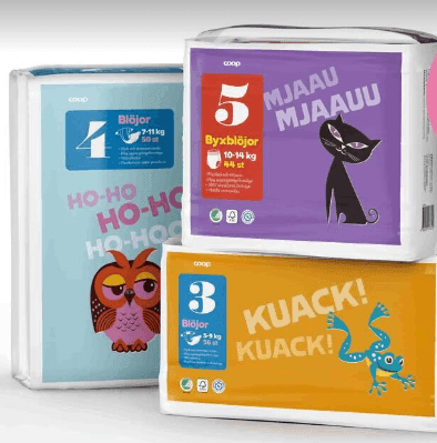 Få ett paket blöjor på köpet när du handlar hos Coop