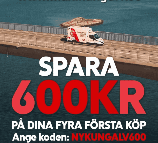 Spara 600 kr på dina onlinebeställningar hos ICA Maxi Kungälv
