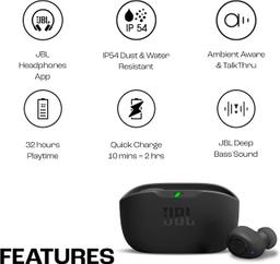 JBL Wave Wirelessöronsnäckor med kraftfull bas