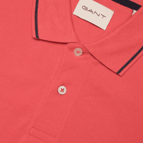 GANT Sunset Pink Tipped Pique Polo