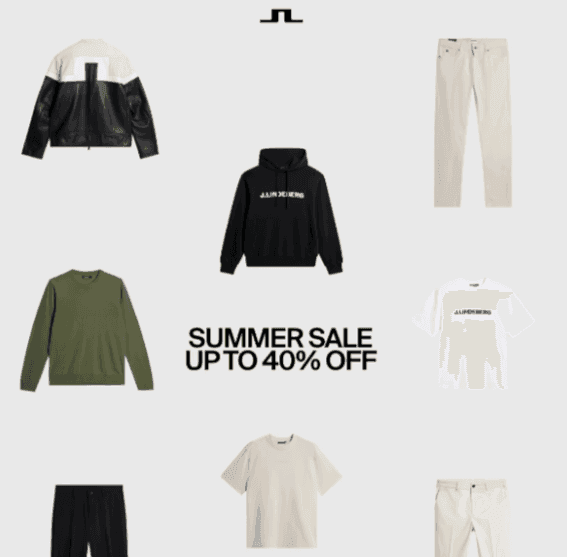 Upp till 40 % rabatt hos J.Lindeberg under rean