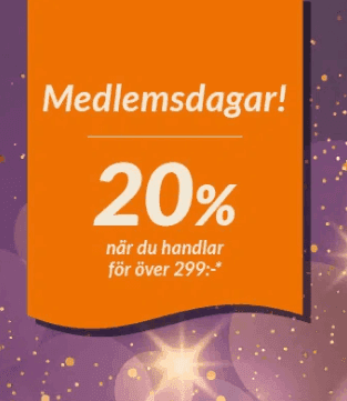 20 % rabatt på DOZ Apotek för medlemmar vid köp över 299 kr