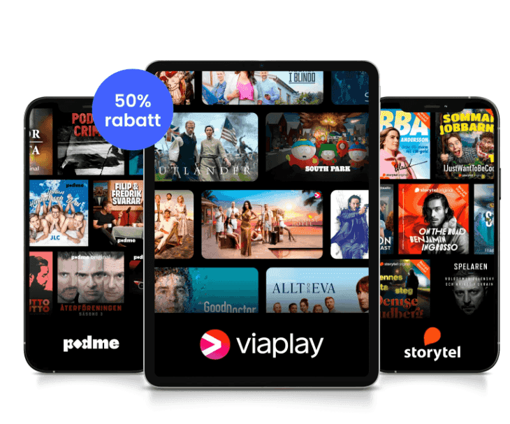 1 månad fritt, 50 % livet ut på streamingpaket via Trippel