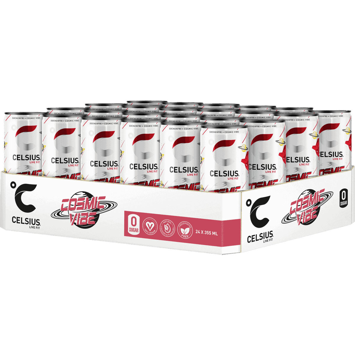 Celsius Hallon Açaí energidryck 24-pack, 355 ml