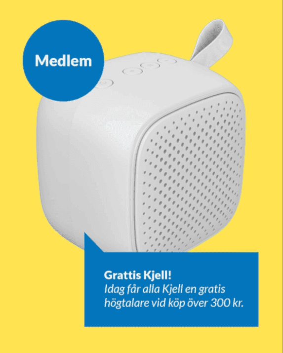 Gratis högtalare vid köp över 300 kr om du heter Kjell