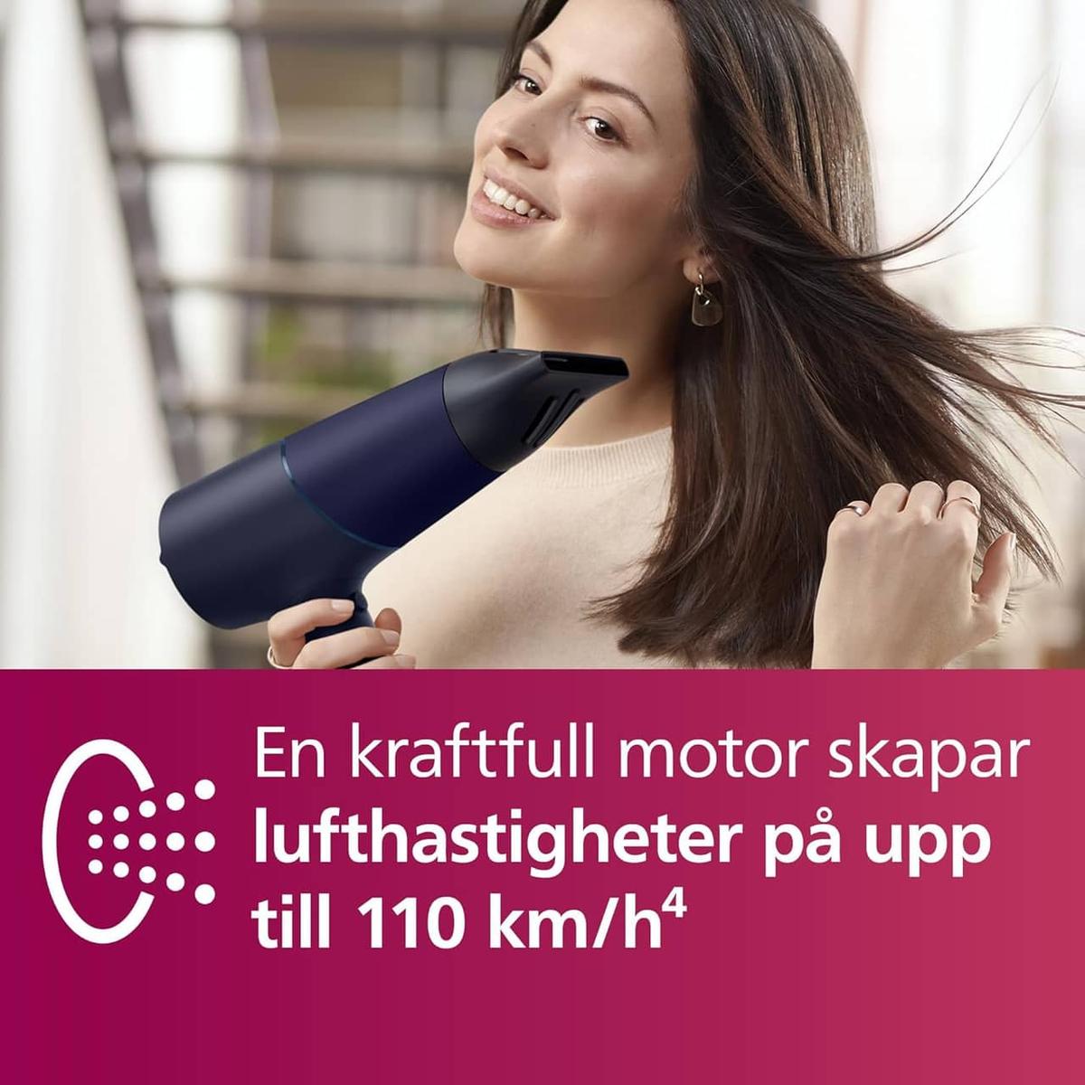 Philips hårtork i 5000-serien med ThermoShield-teknik