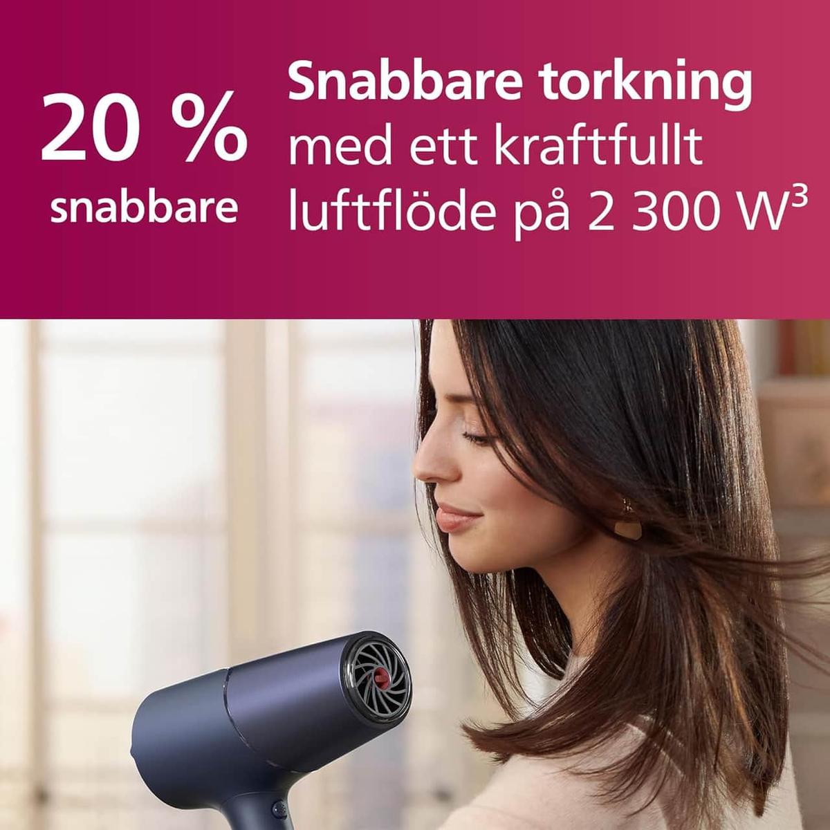 Philips hårtork i 5000-serien med ThermoShield-teknik