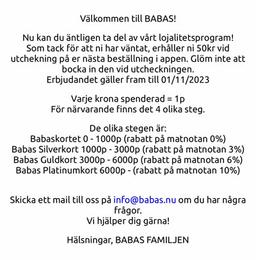 50 kr rabatt på Babas