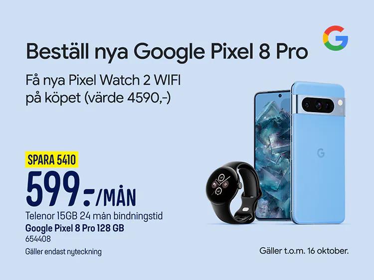 Google Pixel 8 Pro med exklusivt erbjudande