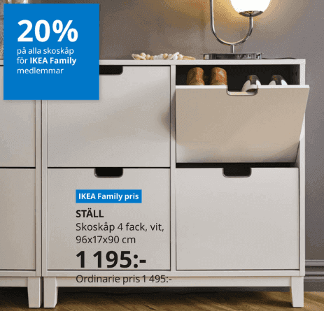 20% rabatt på skoskåp hos IKEA!
