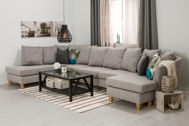 U-soffa Alto Large med Divan - Chilli