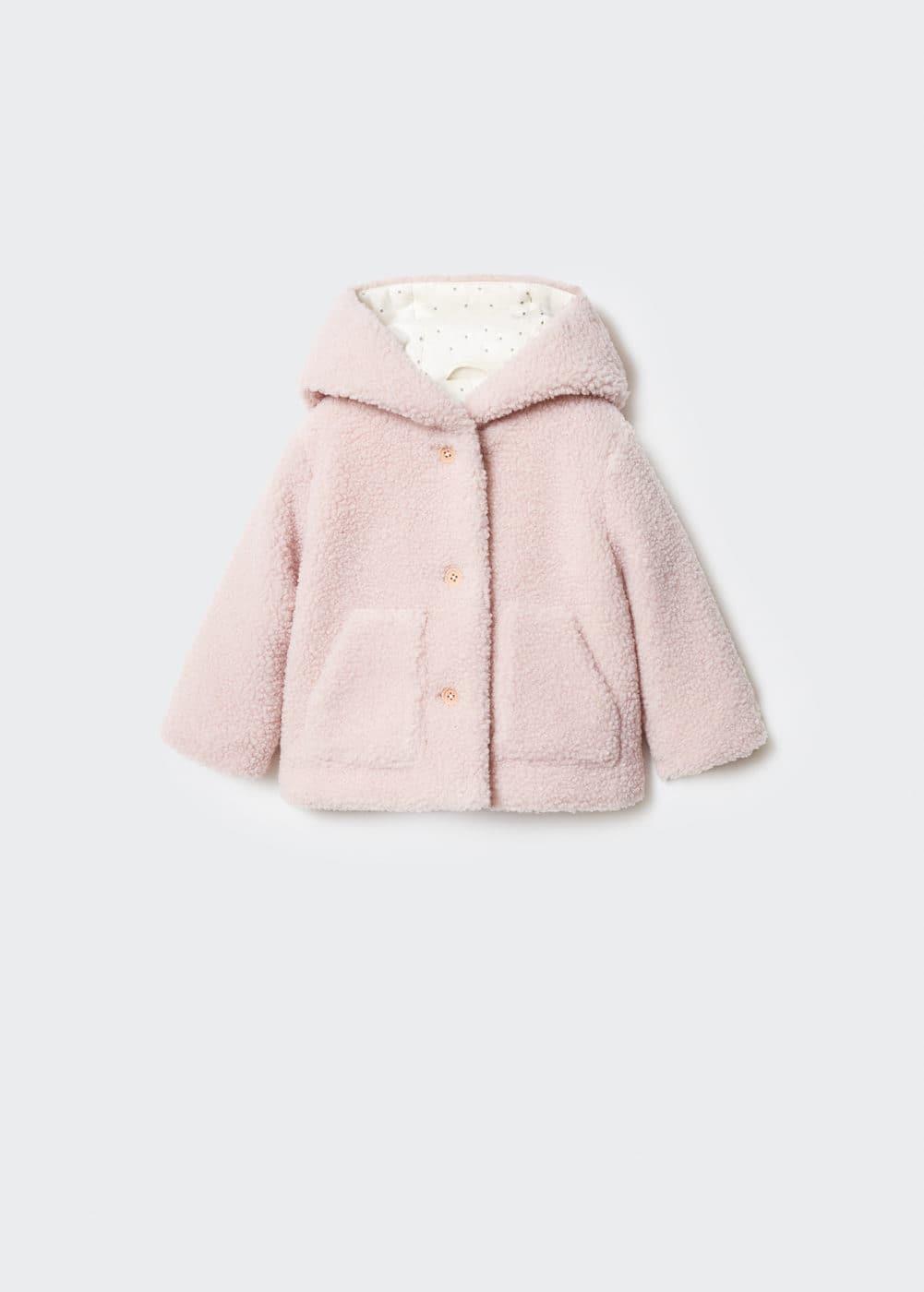 Mango - rosa teddyjacka för flickor