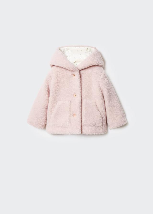 Mango - rosa teddyjacka för flickor