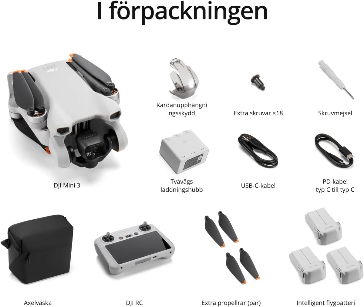 DJI Mini 3 Fly More Combo med DJI RC