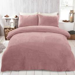 Brentfords Teddy Fleece Påslakan Rosa (198x198cm)