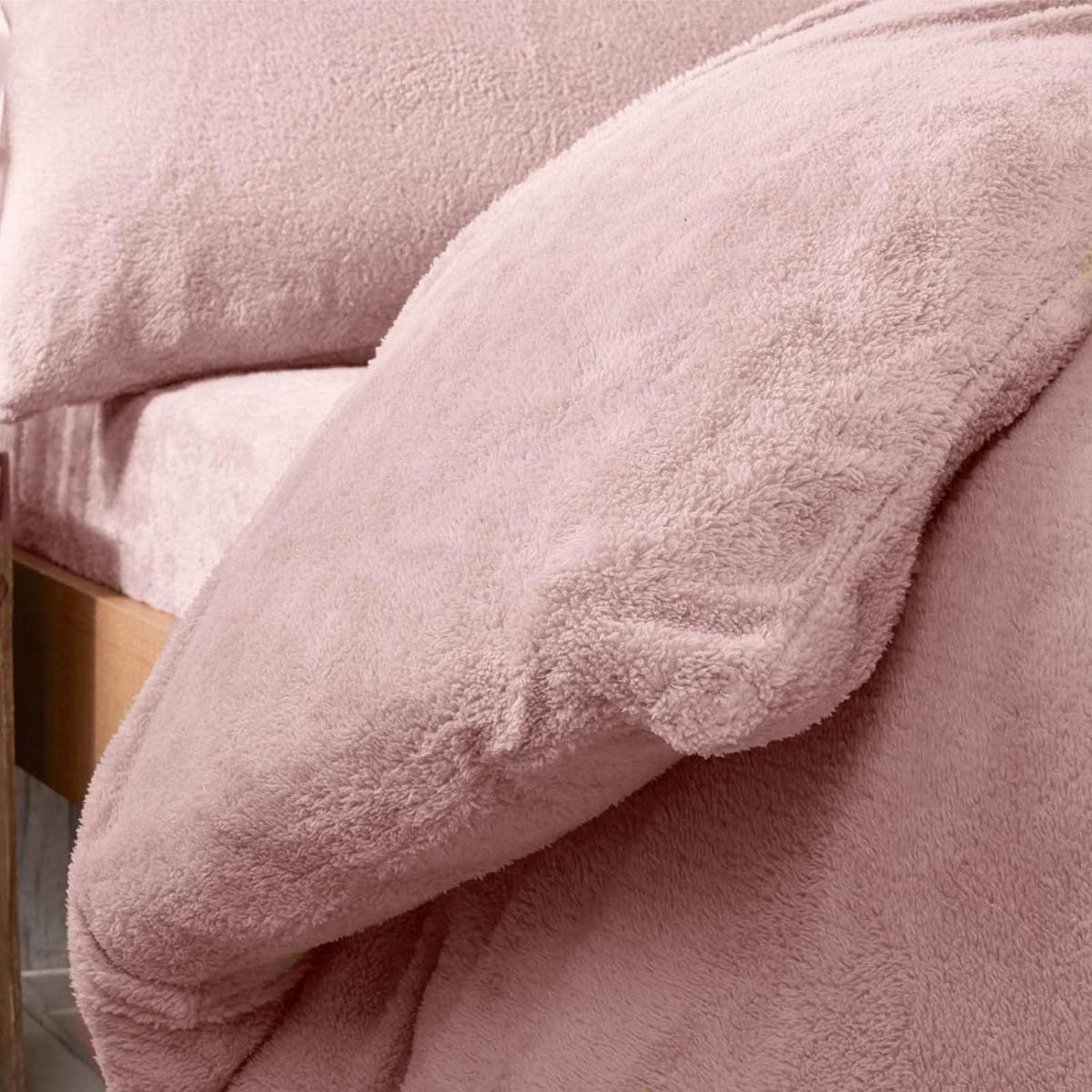 Brentfords Teddy Fleece Påslakan Rosa (198x198cm)
