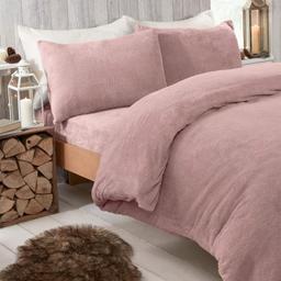Brentfords Teddy Fleece Påslakan Rosa (198x198cm)