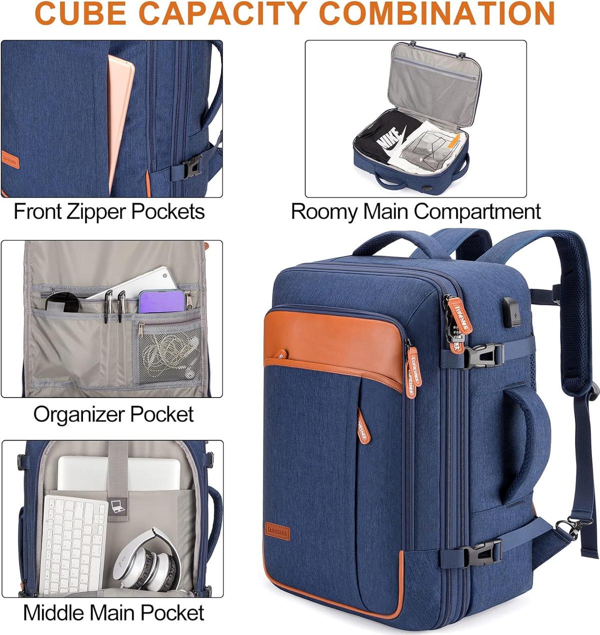 Lumesner Ryggsäck 40L - Flygcertifierad, Expanderbar
