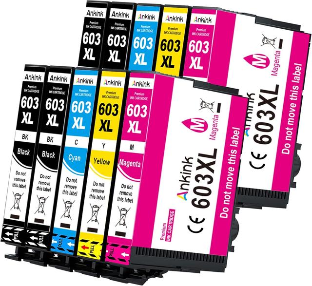 59% ANKINK 603XL Svart & Färgpatroner 10-Pack