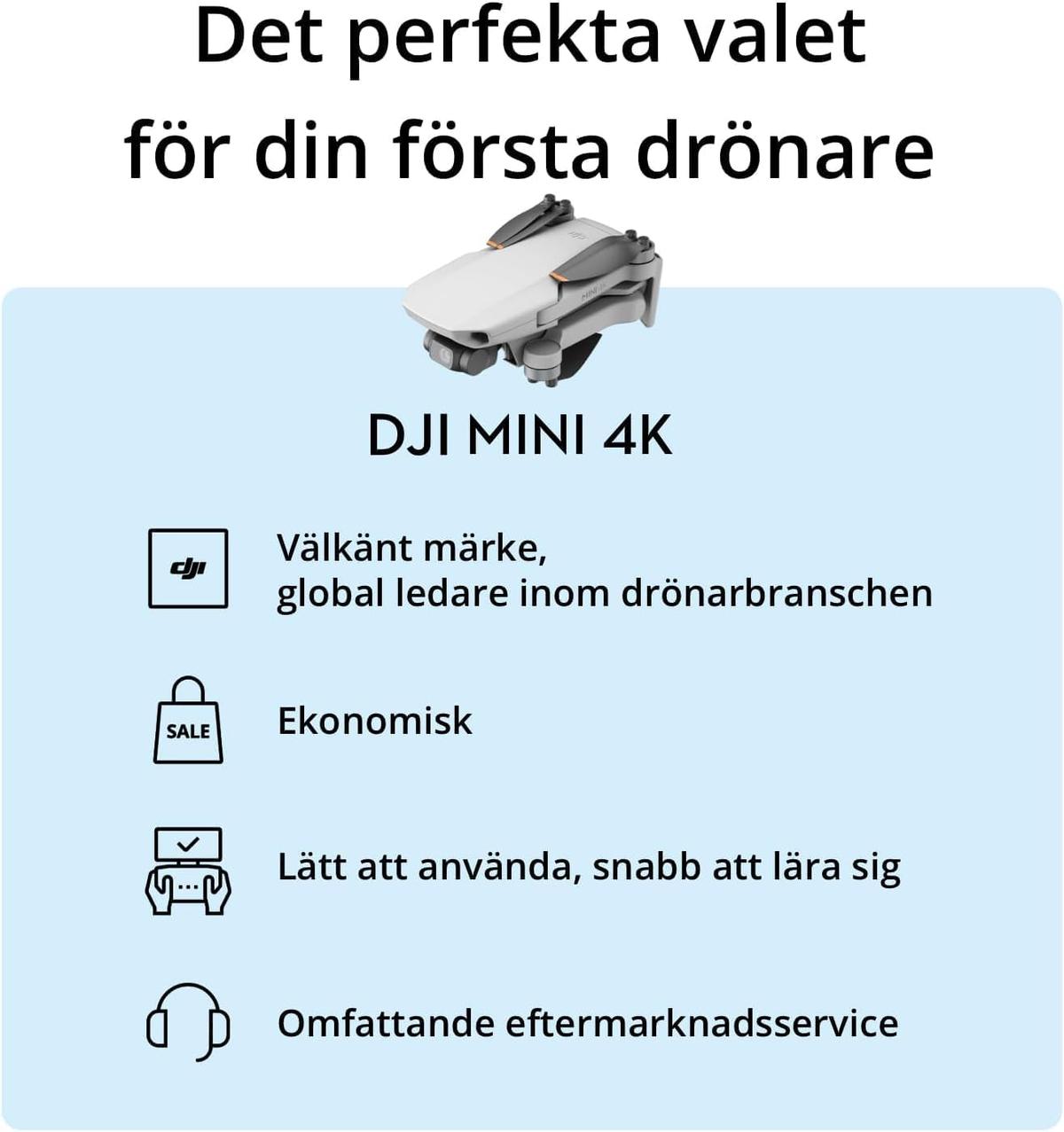DJI Mini 4K Combo Drönare med 3 Batterier