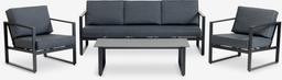 VONGE 5-sits svart loungeset