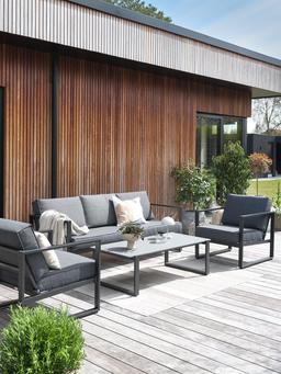 VONGE 5-sits svart loungeset