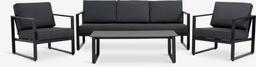 VONGE 5-sits svart loungeset