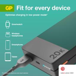 Powerbank 20000mAh USB-C Snabbladdning - Grön