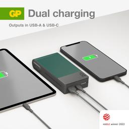 Powerbank 20000mAh USB-C Snabbladdning - Grön