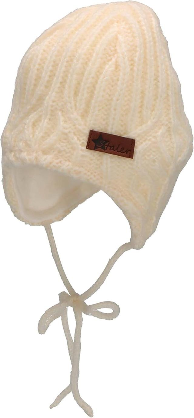 Girls Ecru Leaf Pattern mössa