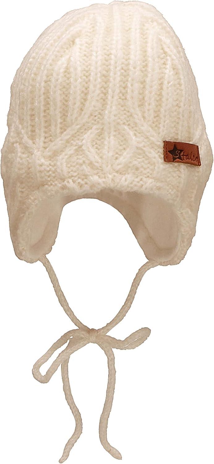 Girls Ecru Leaf Pattern mössa