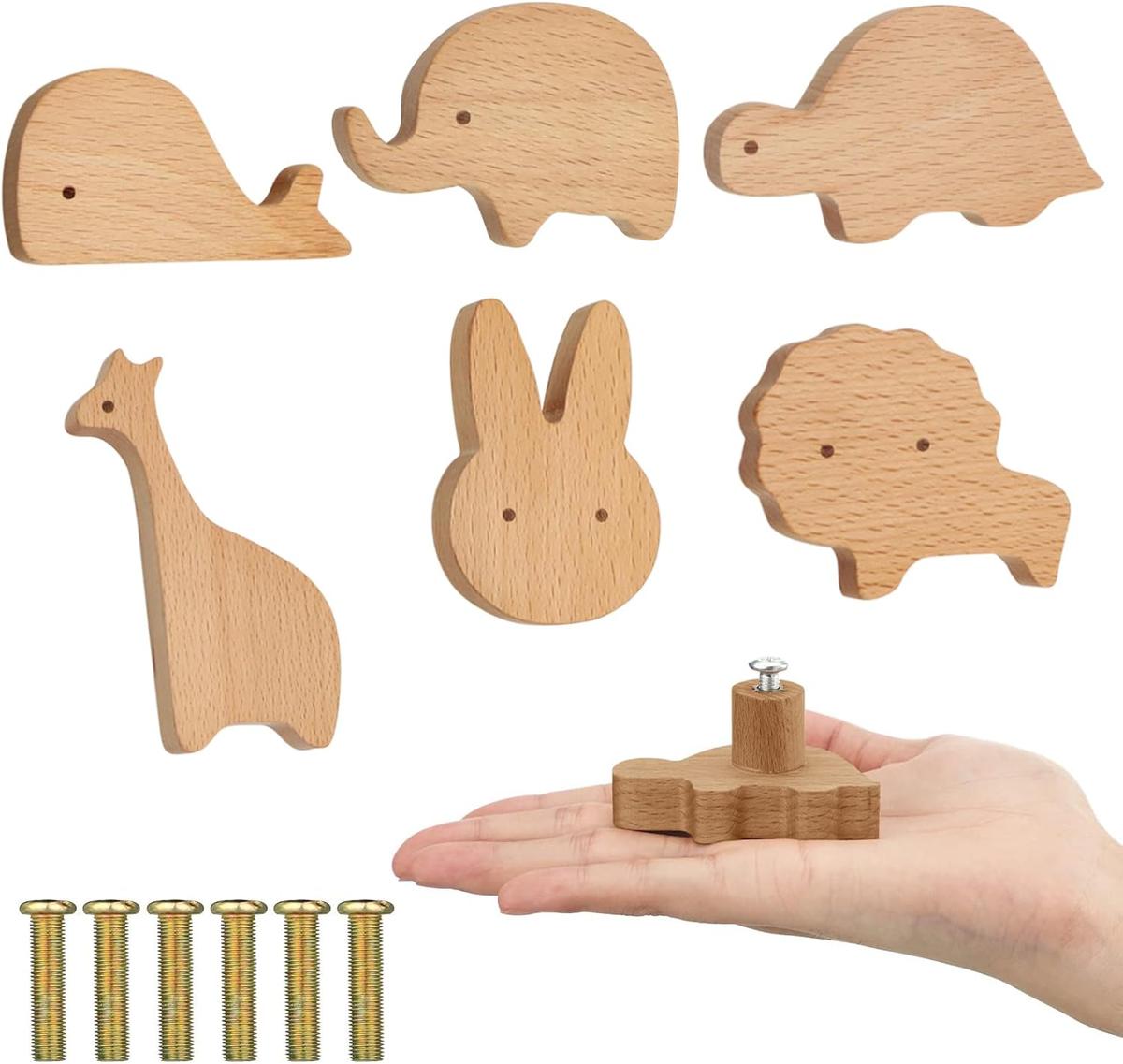 Thapncow 6-pack träkrokar