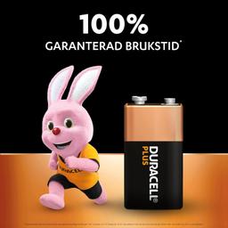 Duracell Plus 9V Alkaline batterier, 2-pack