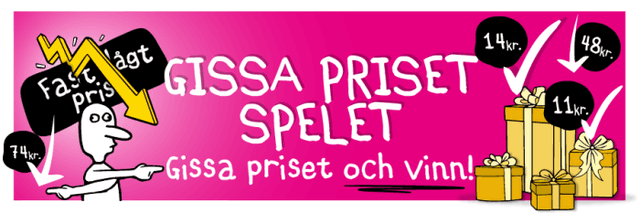 Normal - Vinn en gratis gåva i Gissa priset-spelet
