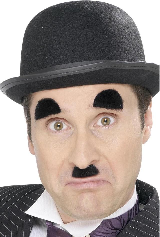Smiffys Chaplin-stil Mustasch och Ögonbryn