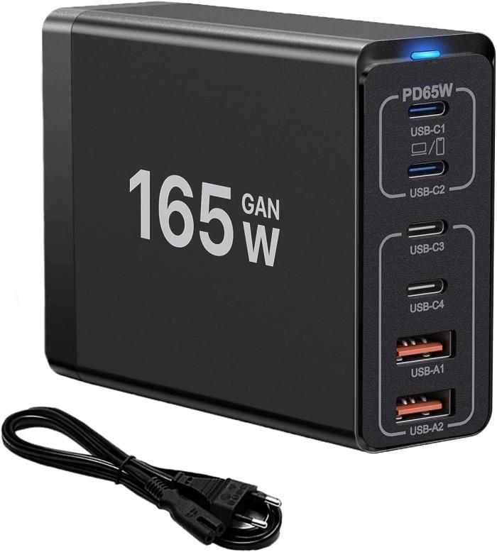 165W GaN 6-Port USB Charging Station
