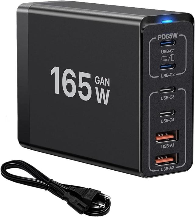 165W GaN 6-Port USB Charging Station