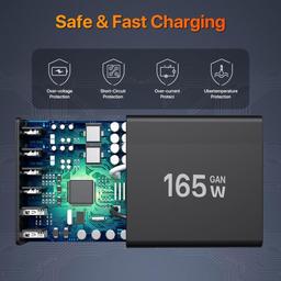 165W GaN 6-Port USB Charging Station