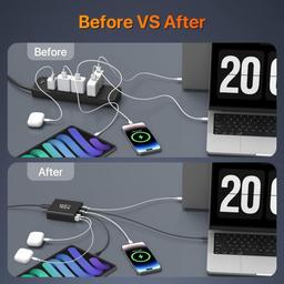 165W GaN 6-Port USB Charging Station