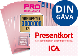 Miljonchans, 400 kr presentkort + stödjer våra pensionärer