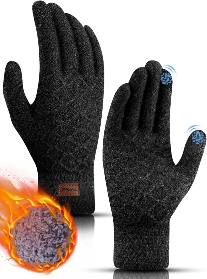 Stickade handskar herr för Touchscreen
