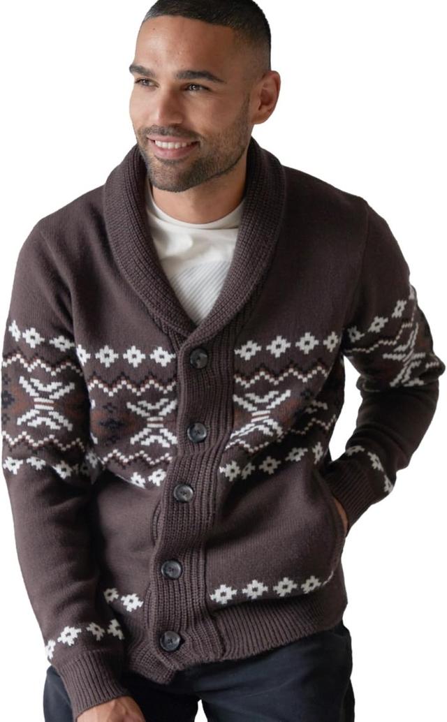 NOROZE Herr Fairisle Julcardigan med knappar