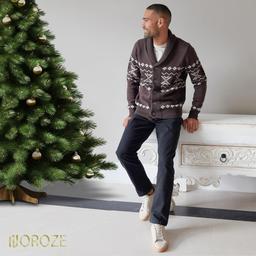 NOROZE Herr Fairisle Julcardigan med knappar