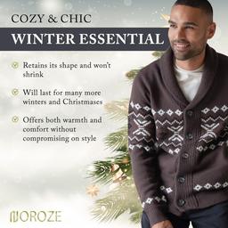 NOROZE Herr Fairisle Julcardigan med knappar