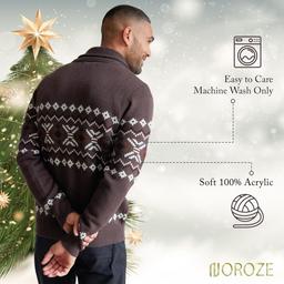 NOROZE Herr Fairisle Julcardigan med knappar