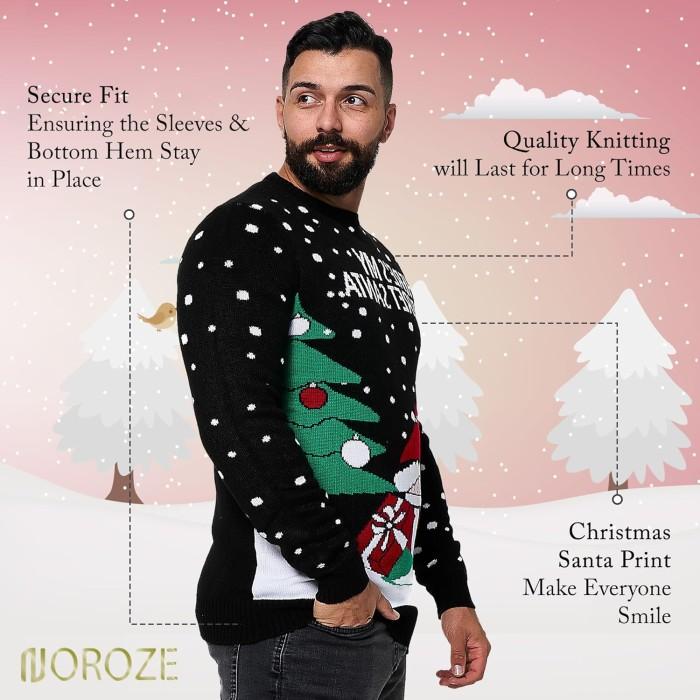 NOROZE Unisex Naughty Knit Christmas Sweater